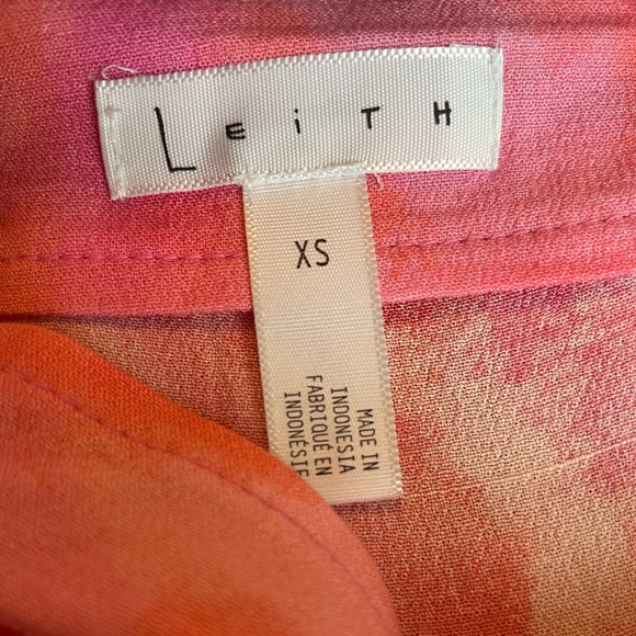 Leith Midi slit flowy skirt pink orange red pattern - Picture 8 of 8